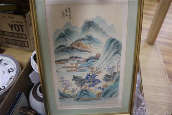 A group of Chinese ceramics, scroll paintings, etc